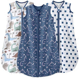 Yoofoss Baby Sleep Sack Baby Wearable Blanket 100% Cotton 2-Way Zipper TOG 0.5, Dinosaur (3 Pack)