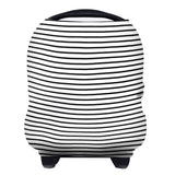 Yoofoss Nursing Cover Breastfeeding Scarf - Baby Car Seat Covers, Infant Stroller Cover, Strechy Carseat Canopy for Boys and Girls (Black Stripe)