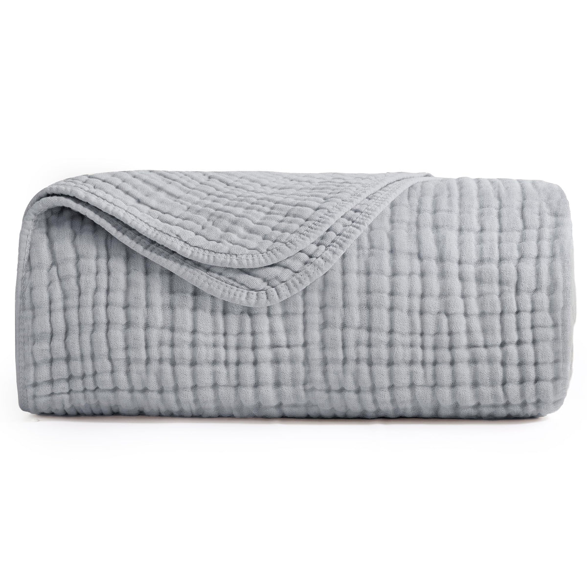 Yoofoss Muslin Blanket 100% Cotton Summer Blanket Large Twin Size 60" x 80" for Bed Couch 6-Layer Gauze Blanket for Adults Lightweight and Breathable Grey