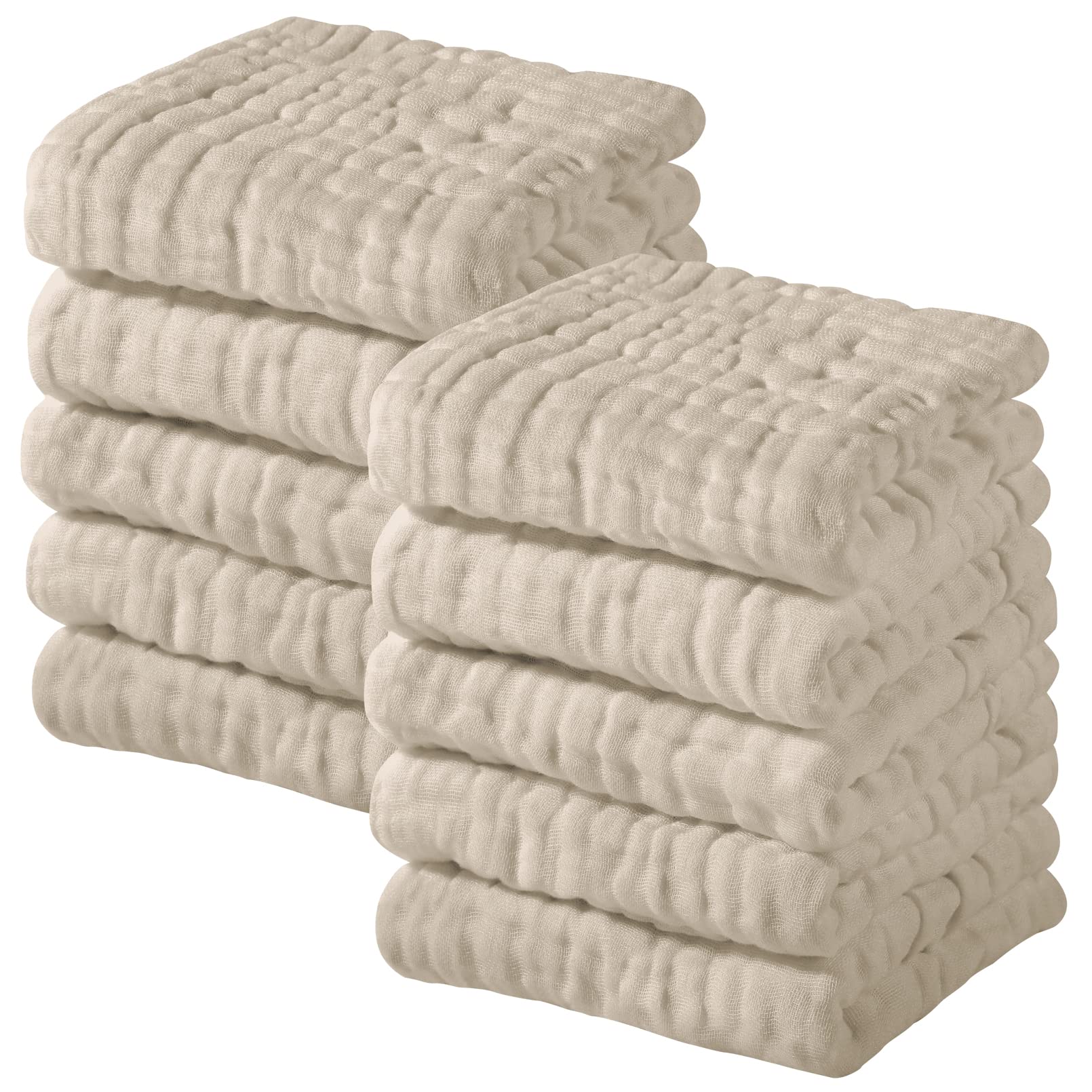 Baby Washcloths White, 10 Pack