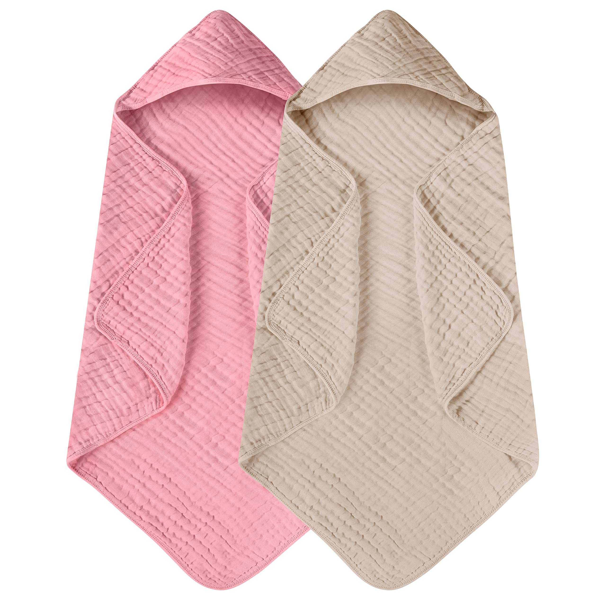 Large Hooded Baby Towels, Green & White