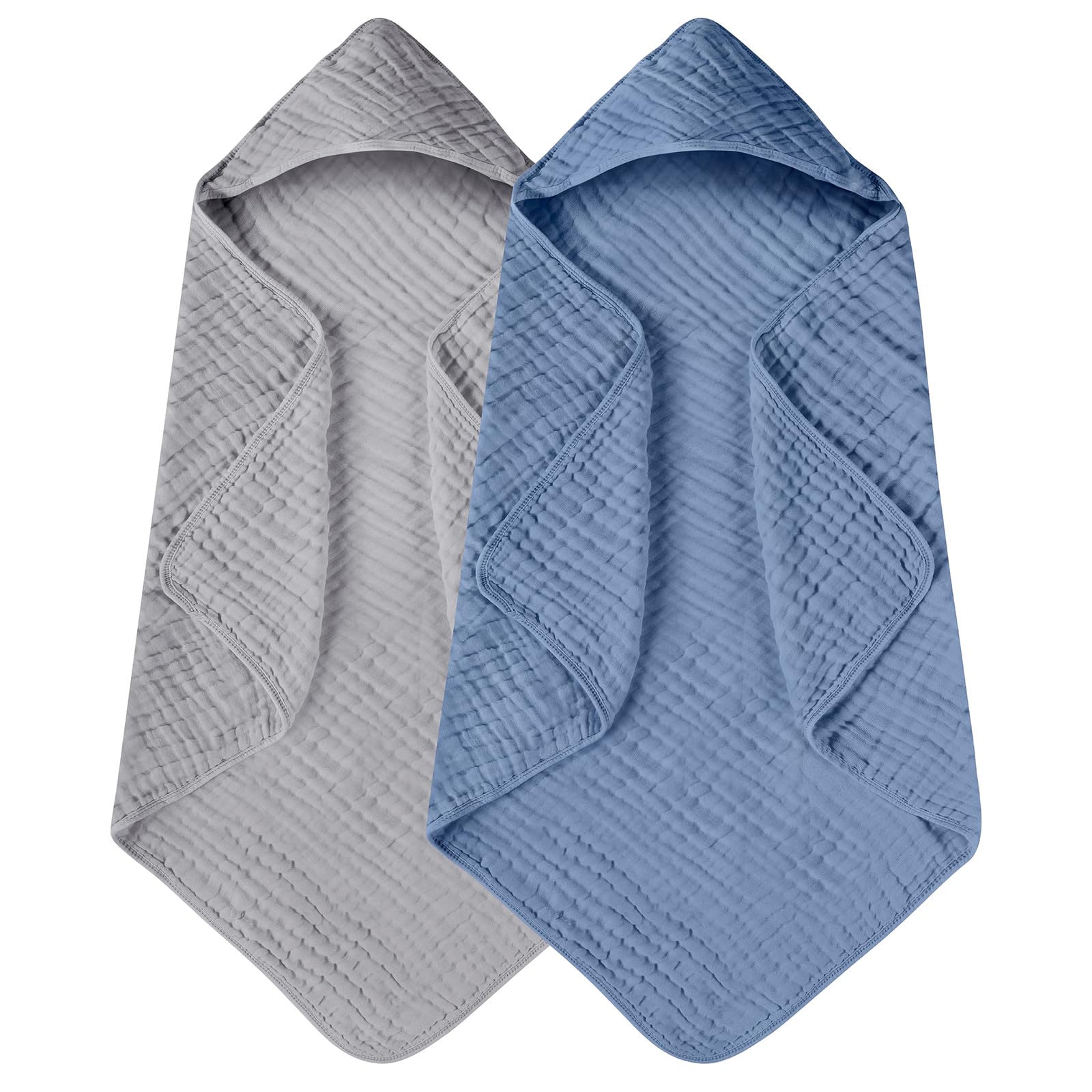 Large Hooded Baby Towels, Green & White