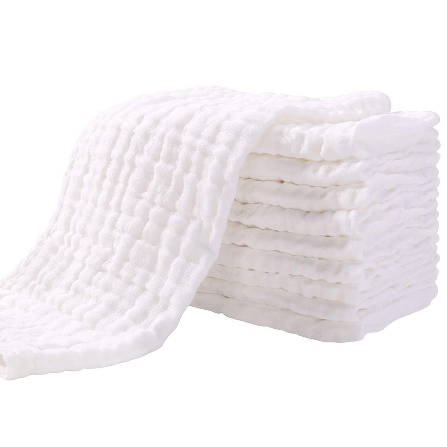 Muslin Burp Cloths for Baby 10 Pack 100% Cotton Baby Washcloths Large 20''X10'' Super Soft and Absorbent by YOOFOSS