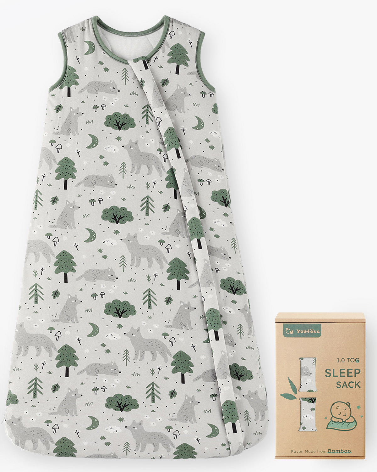 Bamboo Sleep Sack, 1.0 TOG-Green Fox