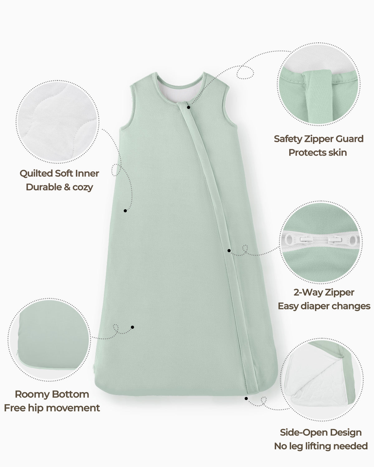 Bamboo Sleep Sack, 1.0 TOG-Green