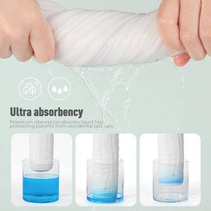 Yoofoss Muslin Burp Cloths for Baby 10 Pack 100% Cotton Baby Large 20''X10'' Gradient Grey