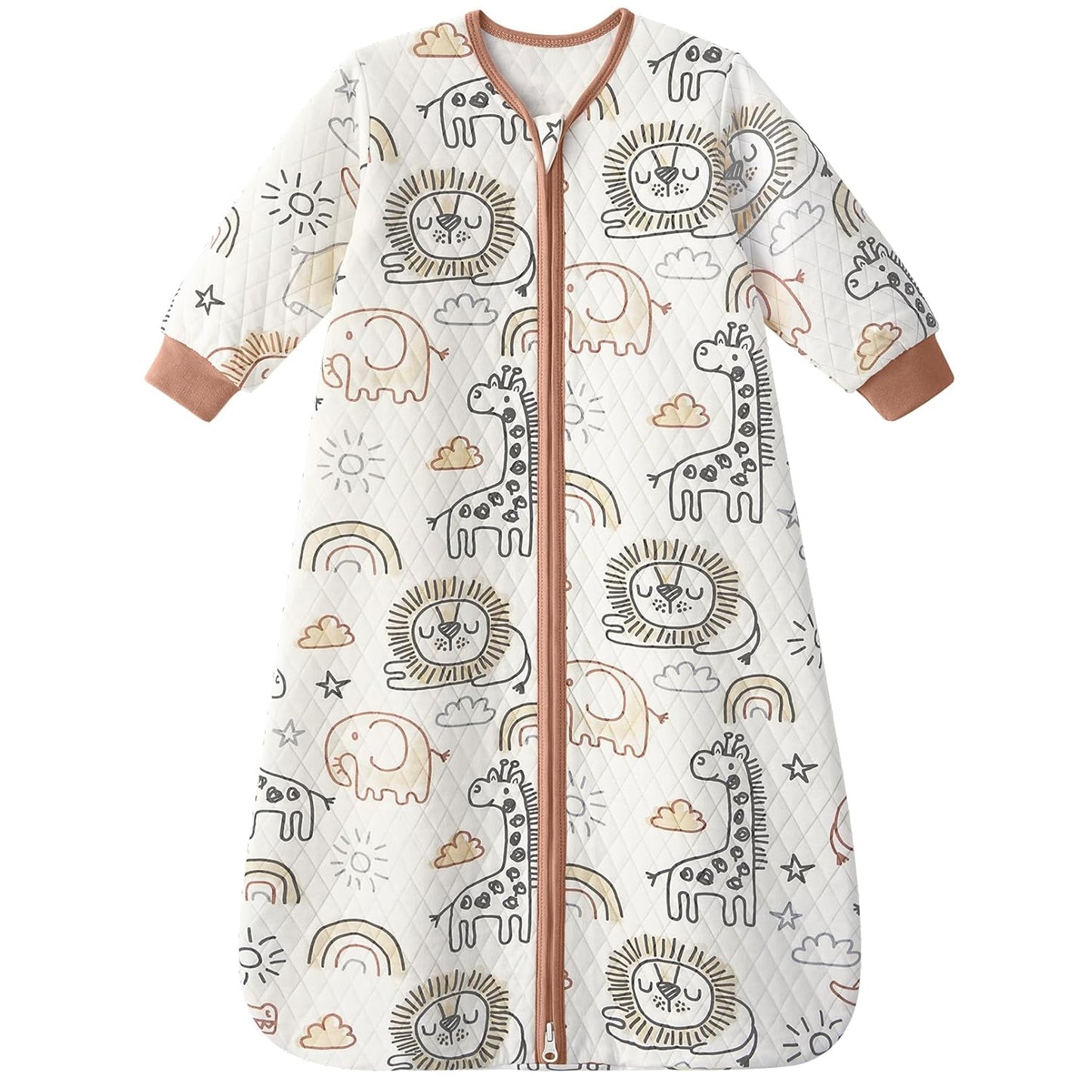 Yoofoss Organic Cotton Long Sleeve Baby Sleep Sack 1.0 Tog Sleep Bag 2-Way Zipper