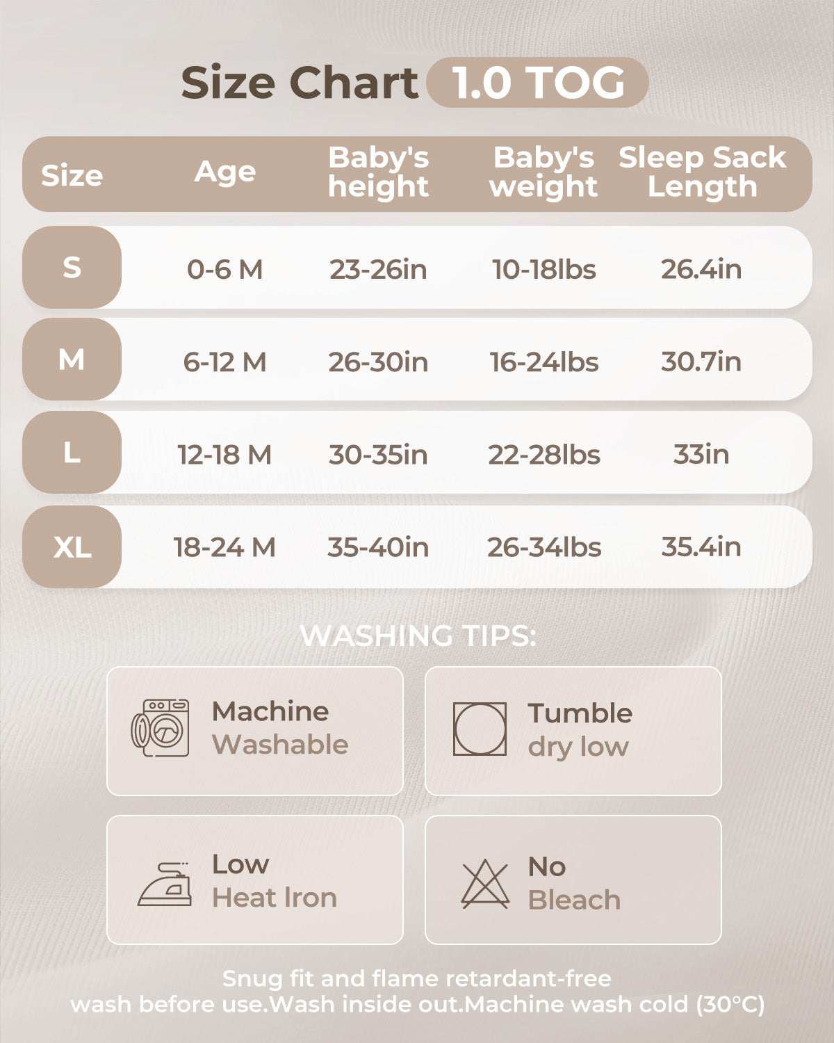 Bamboo Sleep Sack, 1.0 TOG-Pink