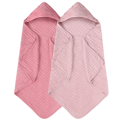 Large Hooded Baby Towels, Pink