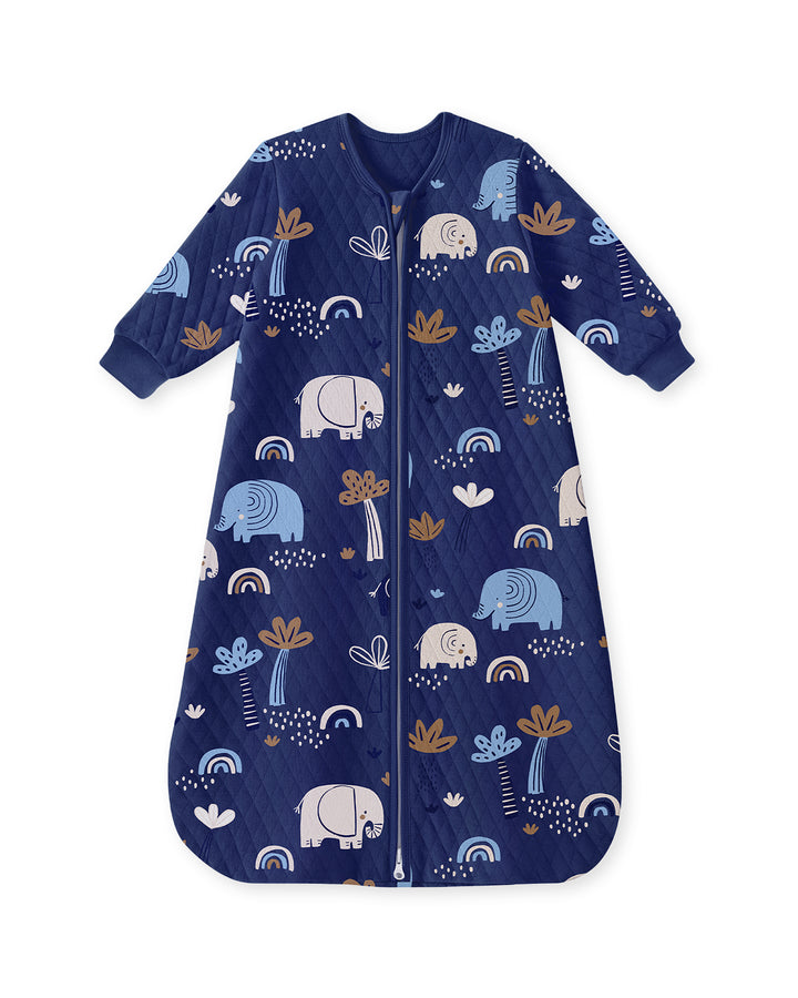 Air-Layer Baby Sleep Sack, 1.0 TOG, Long Sleeve, 1 Pack-Dark Blue Elephant
