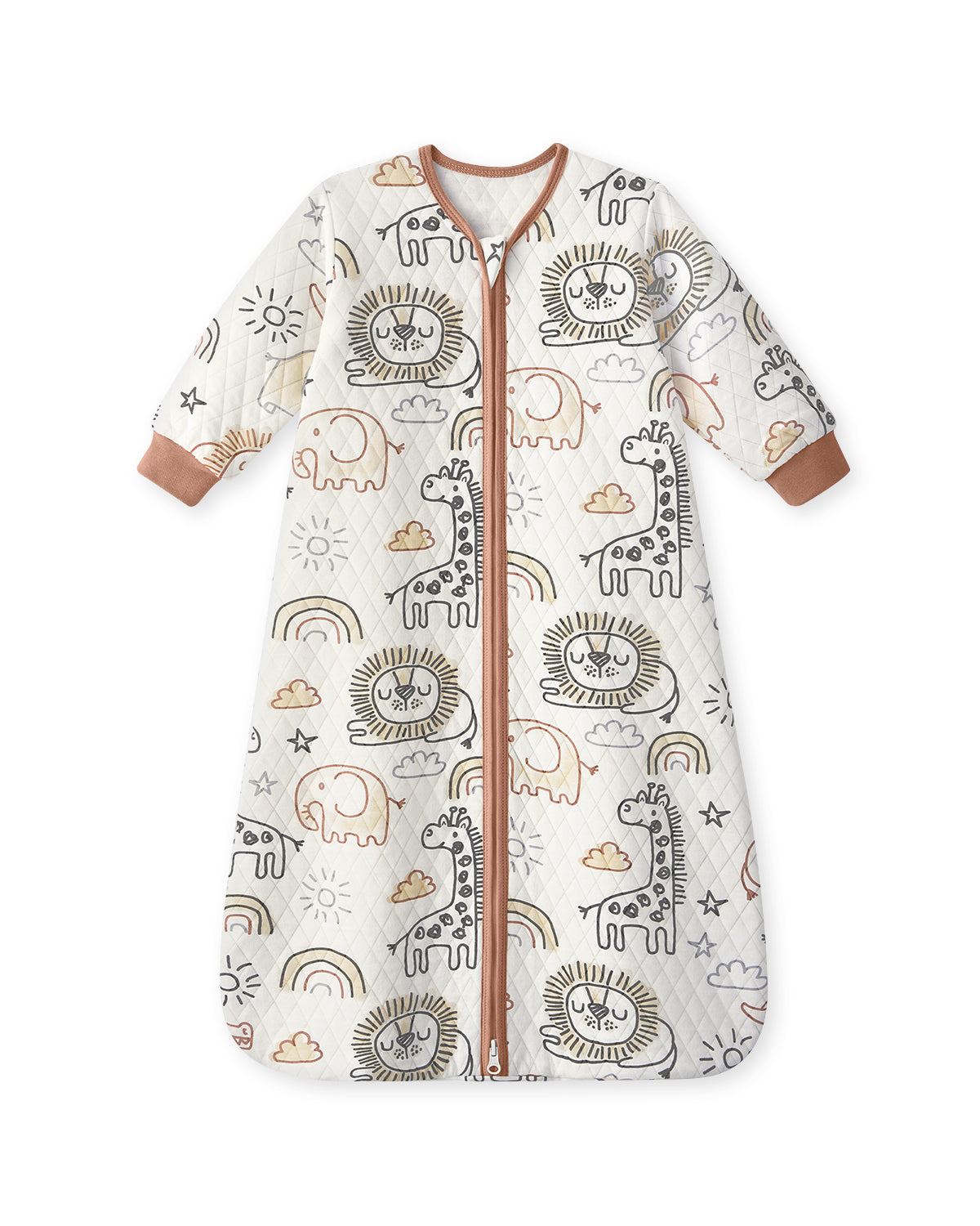 Air-Layer Baby Sleep Sack, 1.0 TOG, Long Sleeve, 1 Pack-Brown Giraffe