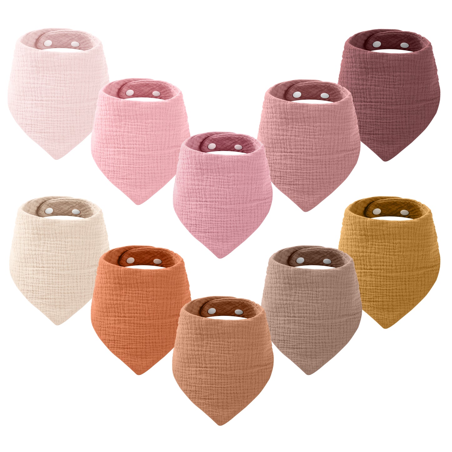 Baby Bibs for Girls 10 Pack Baby Bandana Drool Bibs Soft and Absorbent with Flower Pattern by Yoofoss