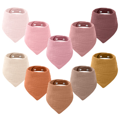 Baby Bibs for Girls 10 Pack Baby Bandana Drool Bibs Soft and Absorbent with Flower Pattern by Yoofoss