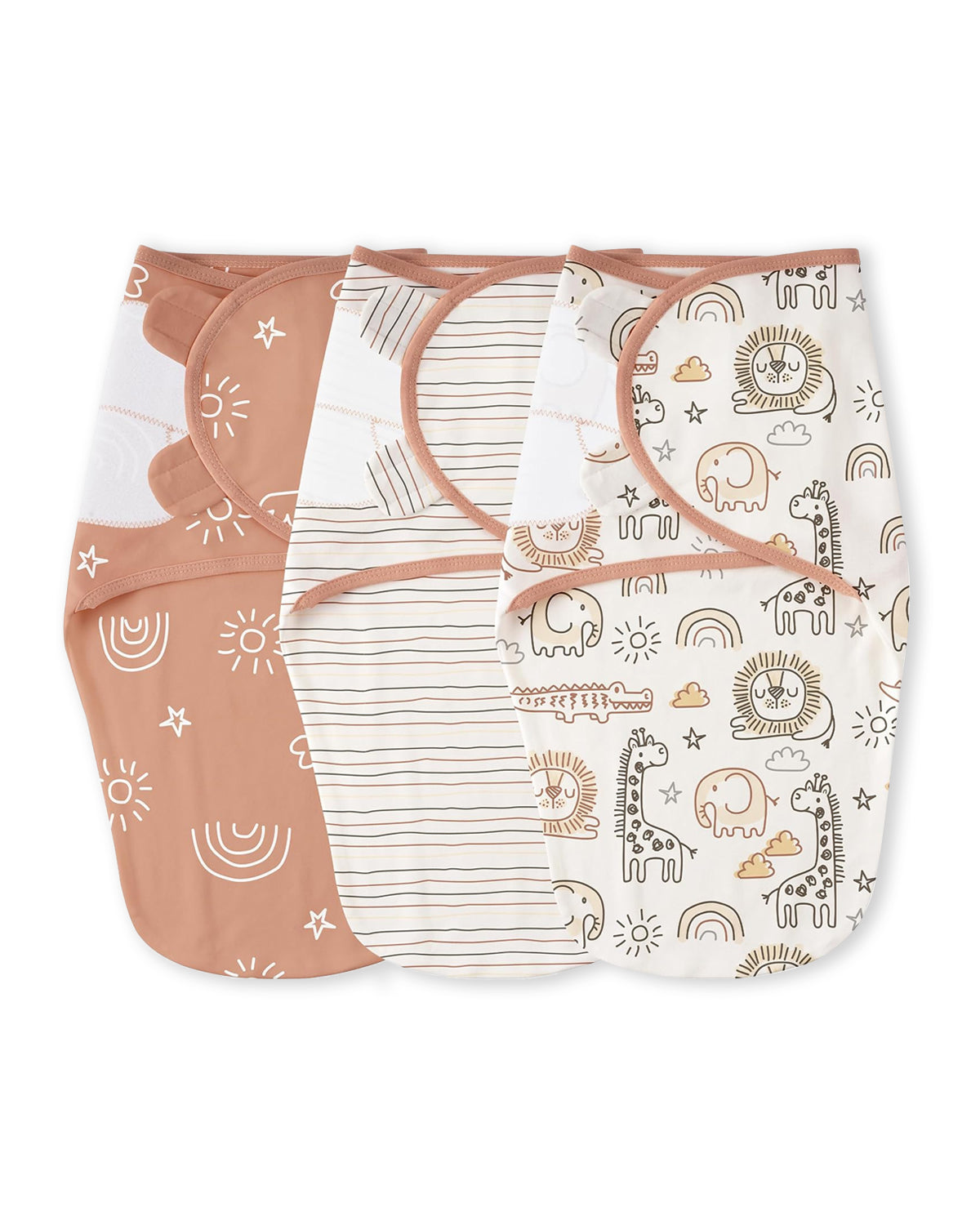 3 Pack Baby Swaddles for Newborns 100% Organic Cotton in Tog 0.5