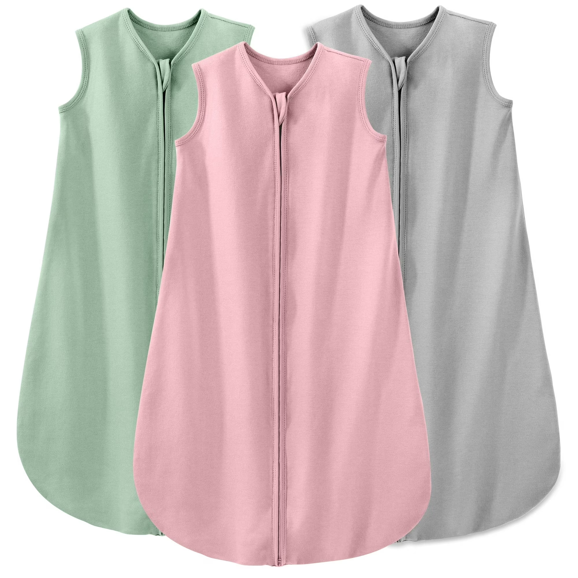 Sleep Sack Green Gray Pink, 3 Pack, 0-6 Months