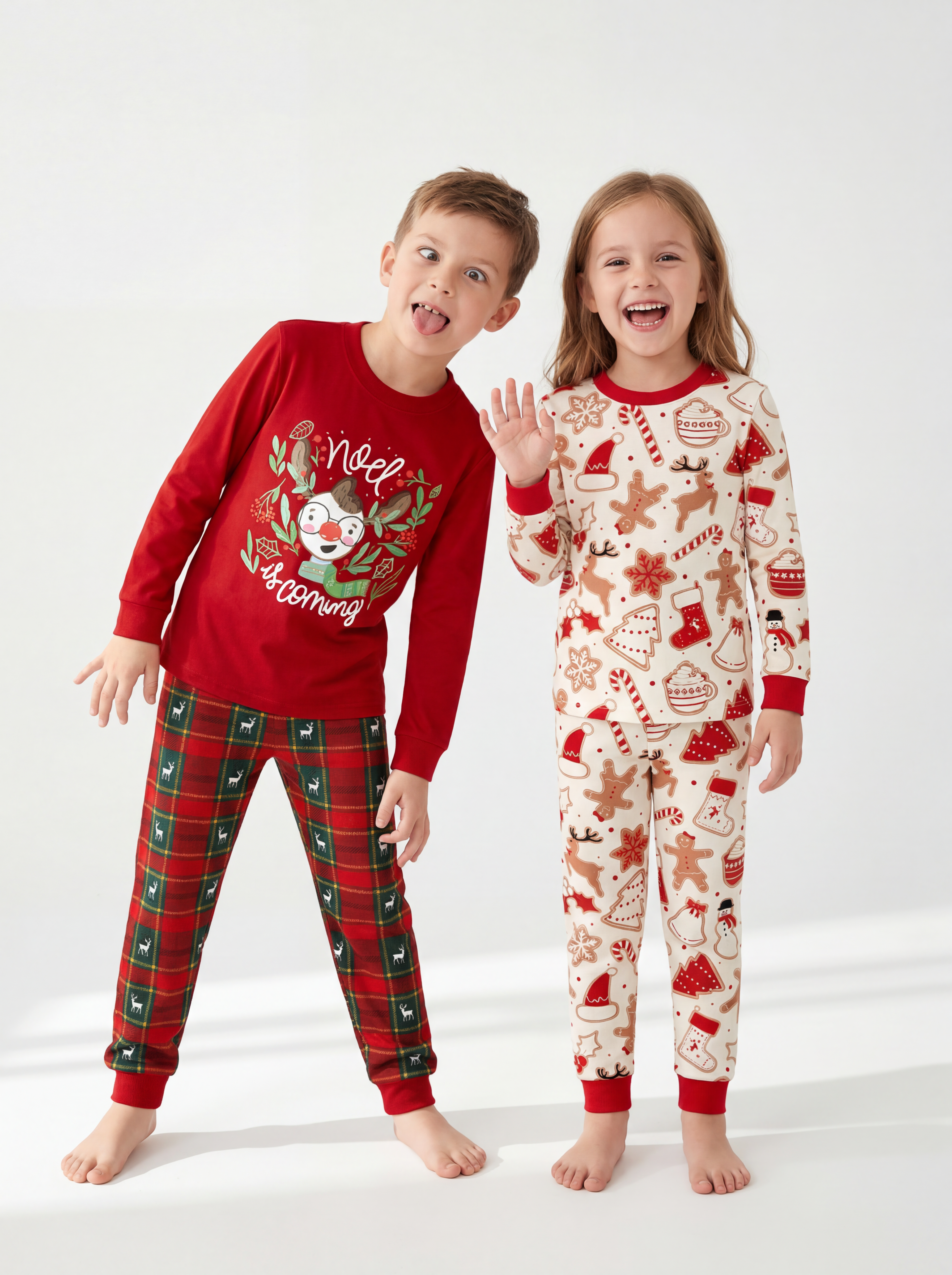 Toddler Pajamas 100% Organic Cotton 4 Piece Long Sleeve Fall Pajama Set