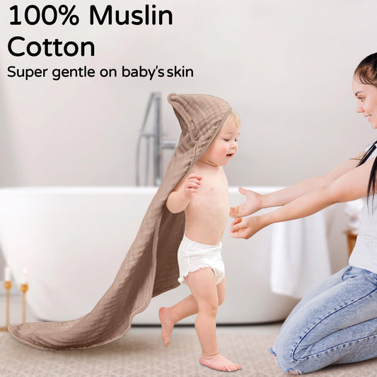 Large Hooded Baby Towels Coffee