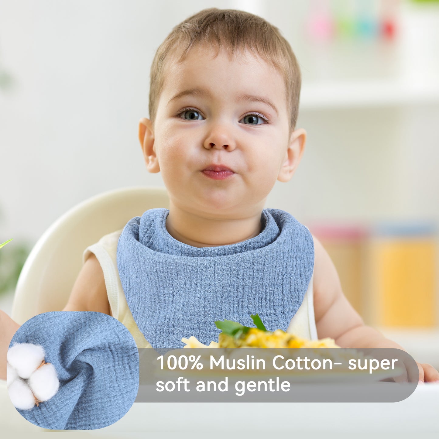 Yoofoss Muslin Baby Bibs for Boy Girl 100% Cotton Bandana Bibs 10 Pack for Unisex Newborn Toddler, Soft Absorbent Bib for Drooling Teething