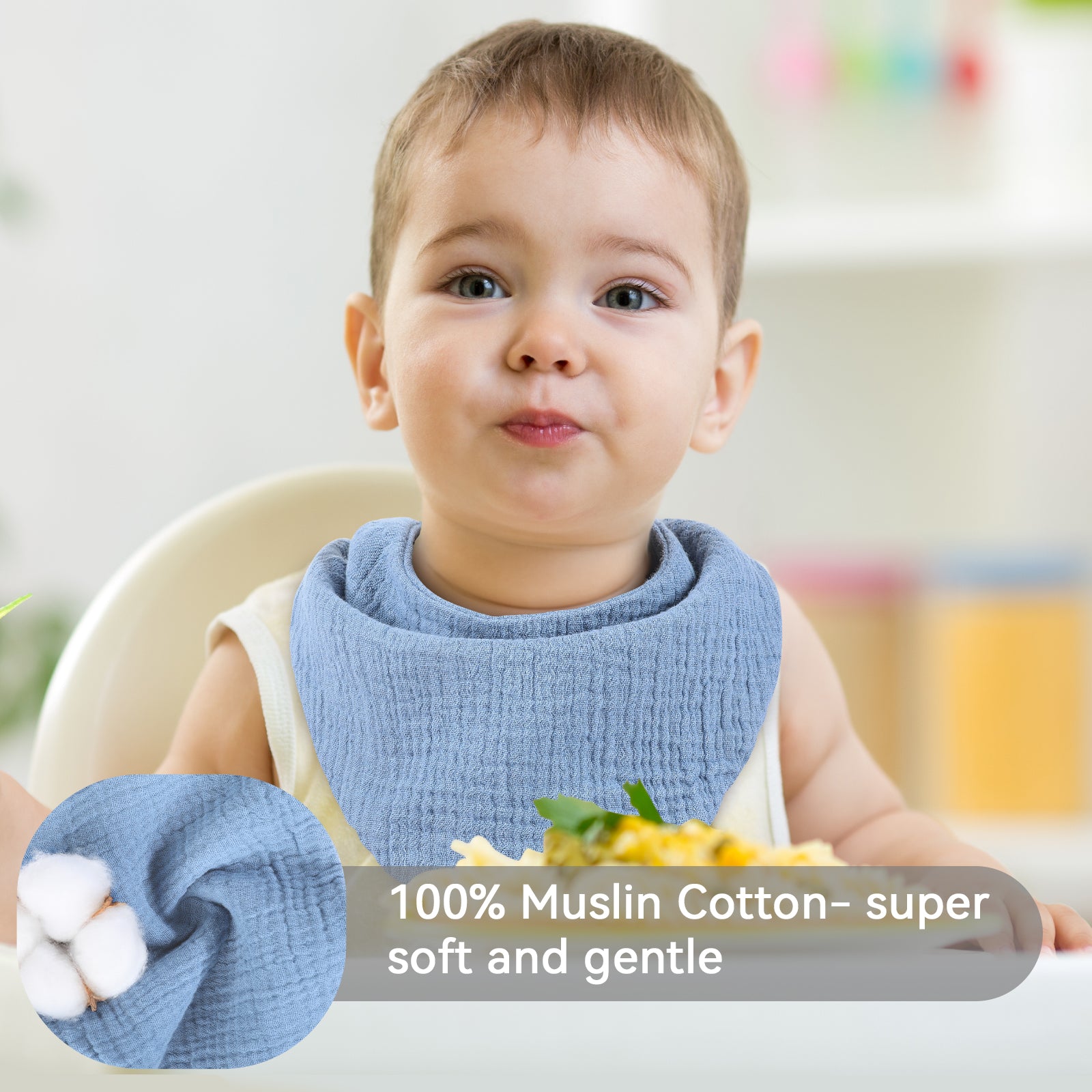 Yoofoss Muslin Baby Bibs for Boy Girl 100% Cotton Bandana Bibs 10 Pack for Unisex Newborn Toddler, Soft Absorbent Bib for Drooling Teething