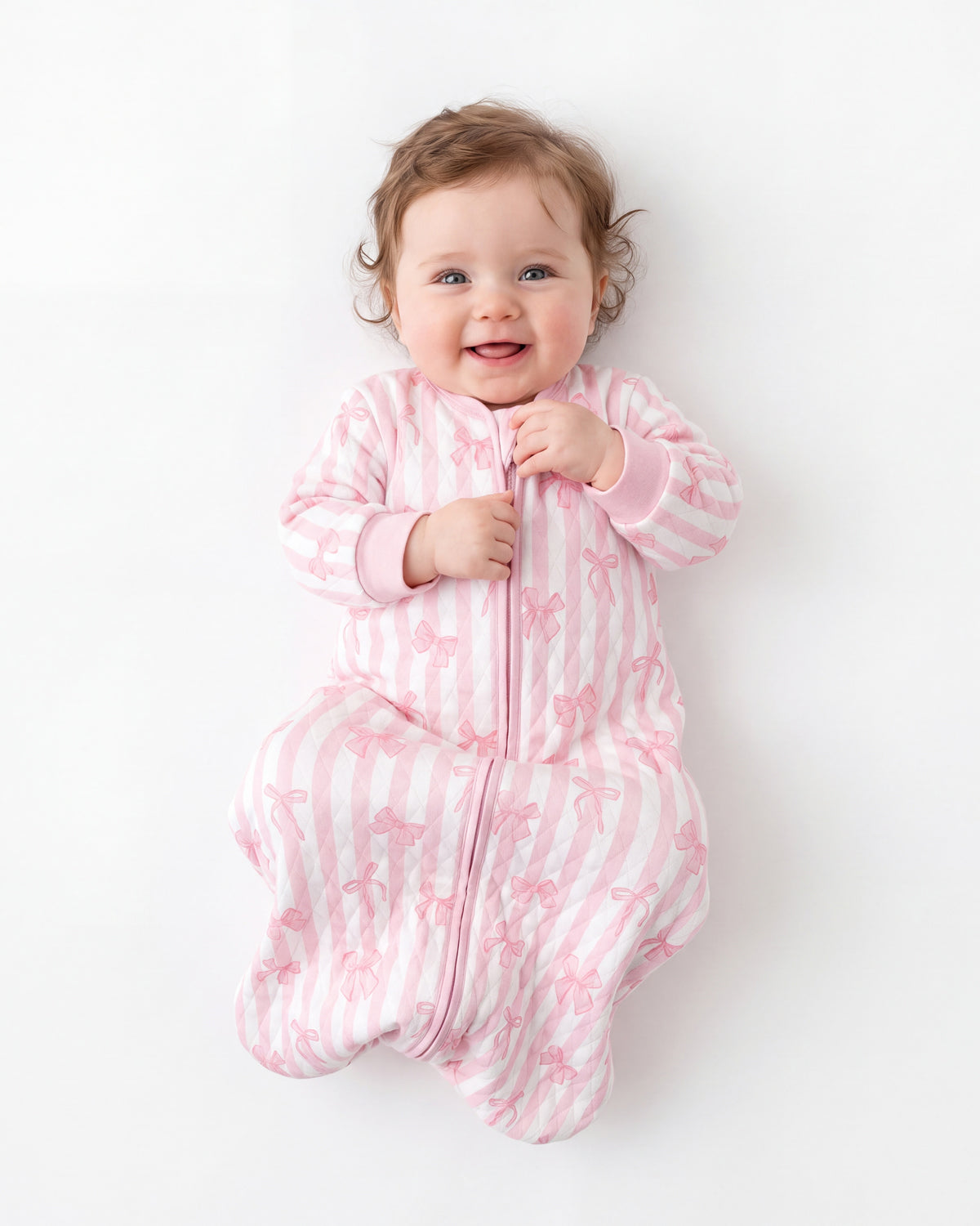 Air-Layer Baby Sleep Sack, 1.0 TOG, Long Sleeve, 1 Pack-Pink Bow