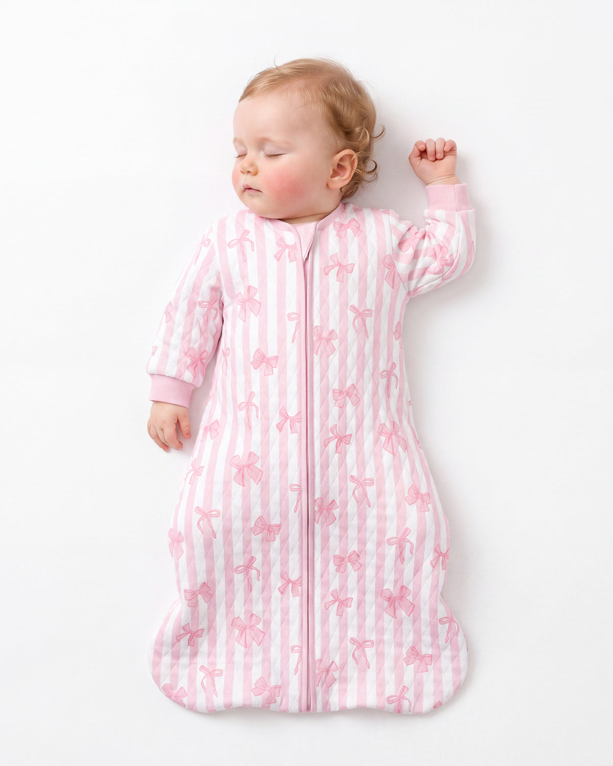 Air-Layer Baby Sleep Sack, 1.0 TOG, Long Sleeve, 1 Pack-Pink Bow