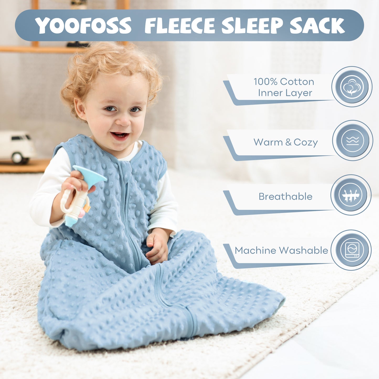 yoofoss winter baby sleep plush dots
