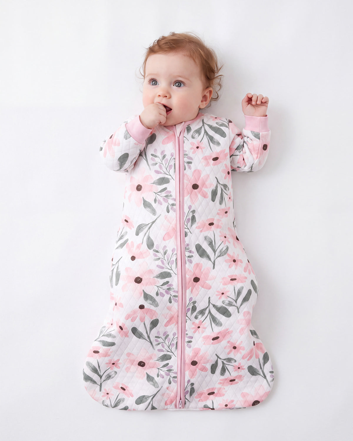 Air-Layer Baby Sleep Sack, 1.0 TOG, Long Sleeve, 1 Pack-Pink Flowers