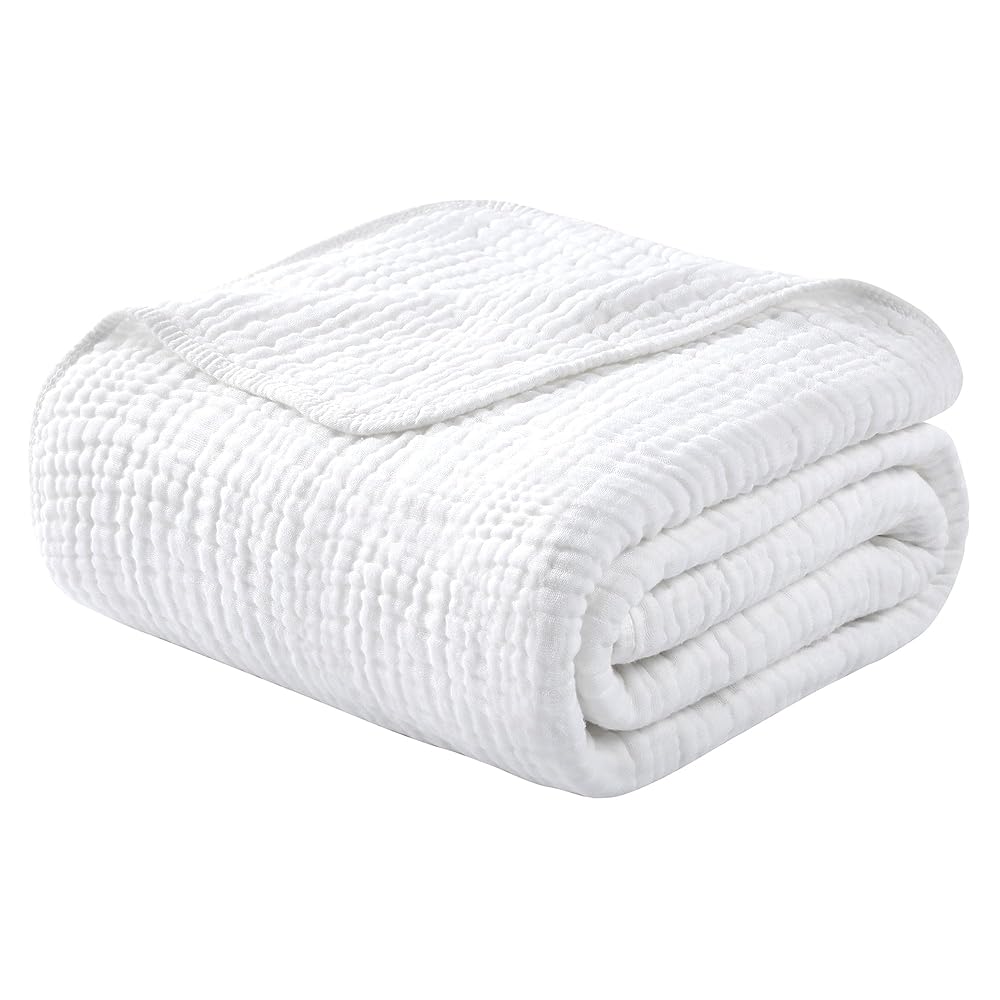 Yoofoss Muslin Blanket 100% Cotton Throw Summer Blanket Large 50" x 60" for Bed Couch 6-Layer Gauze Blanket for Adults Lightweight and Breathable (Copy)
