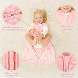 Yoofoss Fleece Baby Sleep Sack 18-24 Months with Plush Dots, TOG 1.5 Baby Wearable Blanket with 2-Way Zipper, Cotton Toddler Sleep Sack Fleece