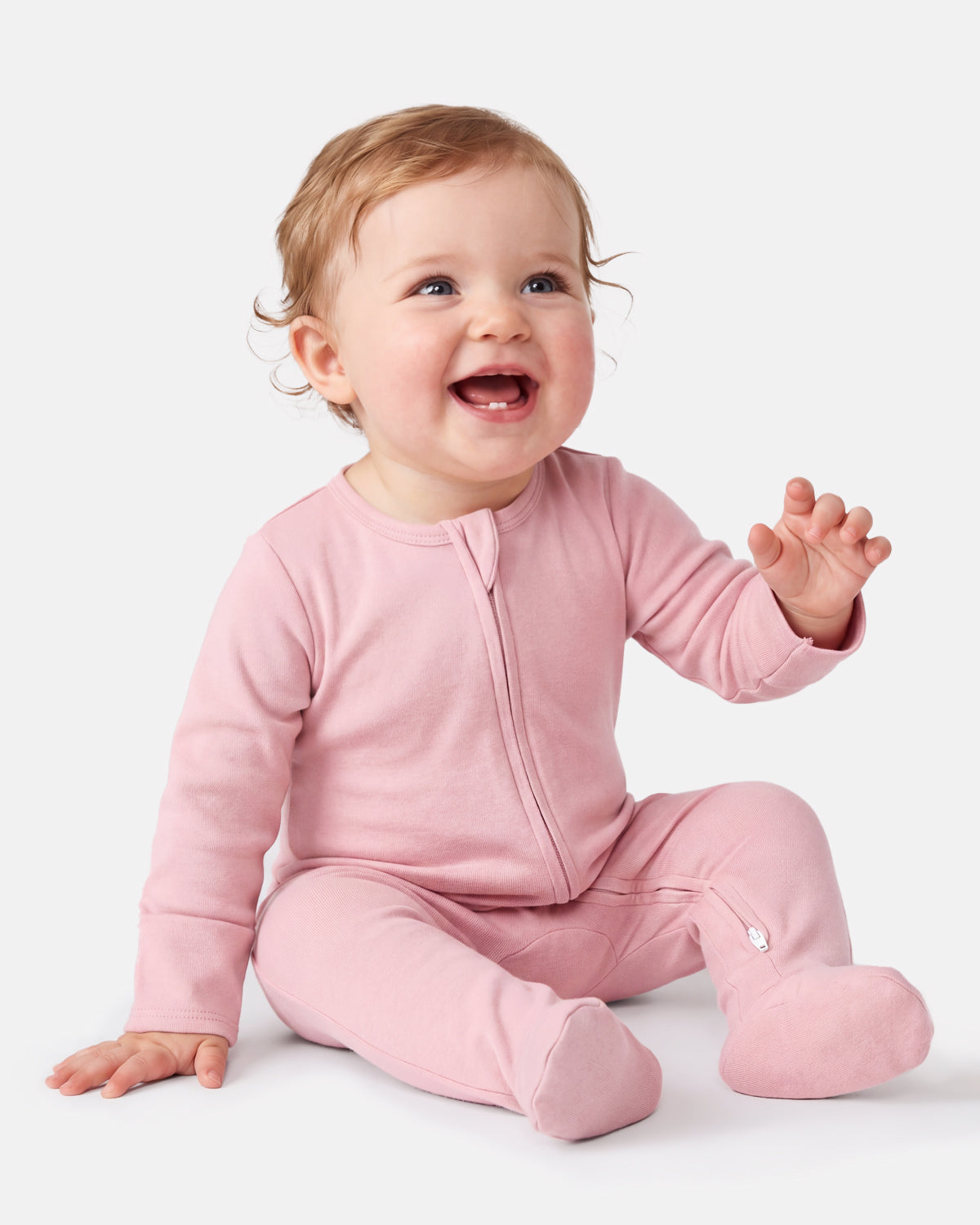 Bamboo Footed Baby Pajamas, Long Sleeve, 3 Pack-Gradient Pink