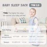 Yoofoss Baby Sleep Sack 18-24 Months TOG 2.5 Winter Baby Wearable Blanket, 100% Organic Cotton Infant Toddler Sleeping Sack 2-Way Zipper Warm Quilted Sleep Sack