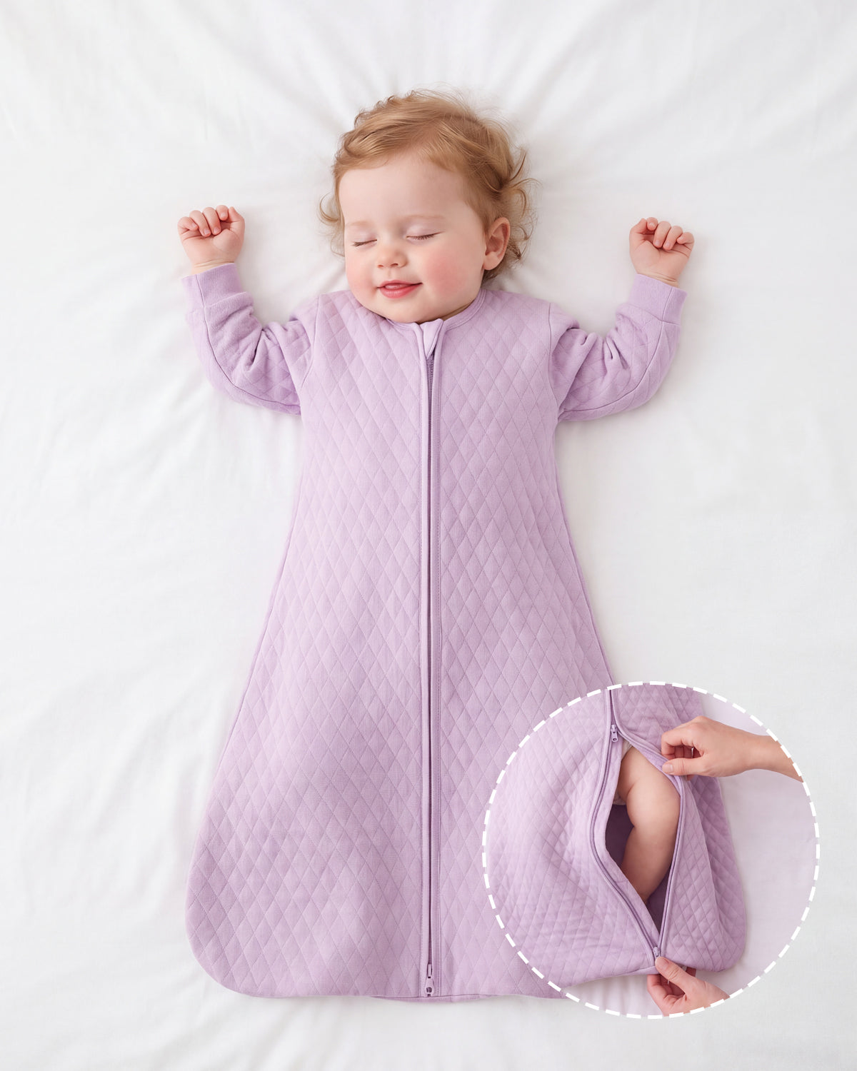 Air-Layer Baby Sleep Sack, 1.0 TOG, Long Sleeve, 1 Pack-Purple