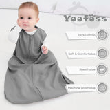 Yoofoss Baby Sleep Sack 0-6 Months Baby Wearable Blanket 100% Organic Cotton 2-Way Zipper Toddler Sleeping Sack, 3 Pack Soft Lightweight Sleep Sacks for Babies
