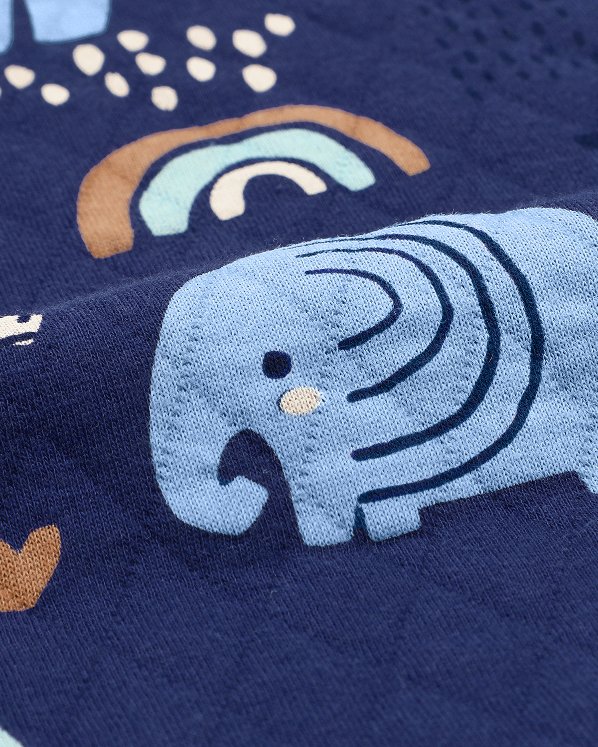 Air-Layer Baby Sleep Sack, 1.0 TOG, Long Sleeve, 1 Pack-Dark Blue Elephant