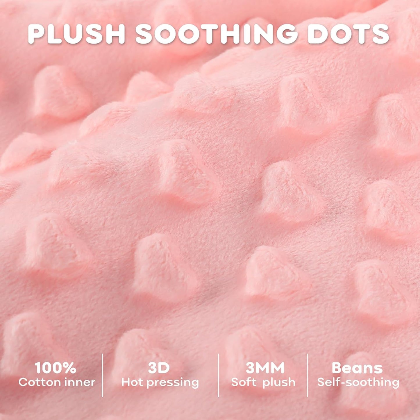 Fleece Sleep Sack with Plush Dots in TOG 1.5, Pink Gray, 12-18 Months