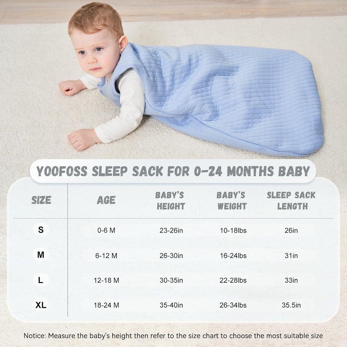Sleep Sack Blue in TOG 2.5, 0-6 Months