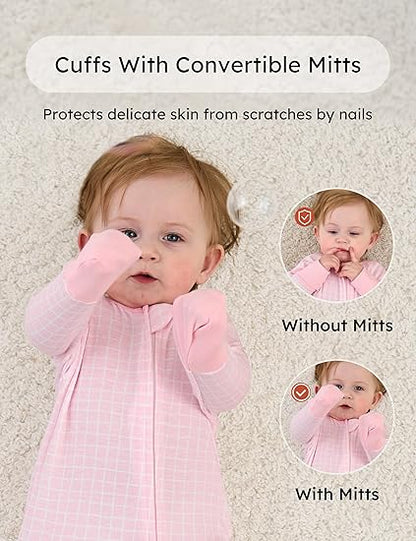 Baby Pajamas Pink, 3 Pack, Newborn