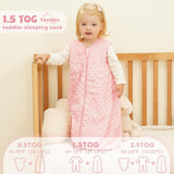 Yoofoss Fleece Baby Sleep Sack 18-24 Months with Plush Dots, TOG 1.5 Baby Wearable Blanket with 2-Way Zipper, Cotton Toddler Sleep Sack Fleece