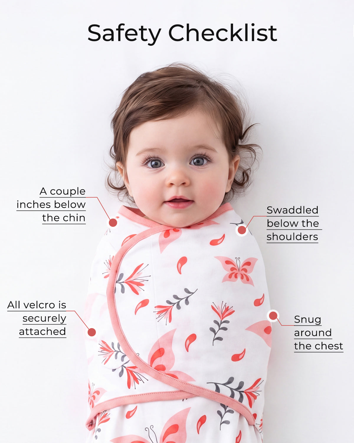 3 Pack Baby Swaddles for Newborns 100% Organic Cotton in Tog 0.5