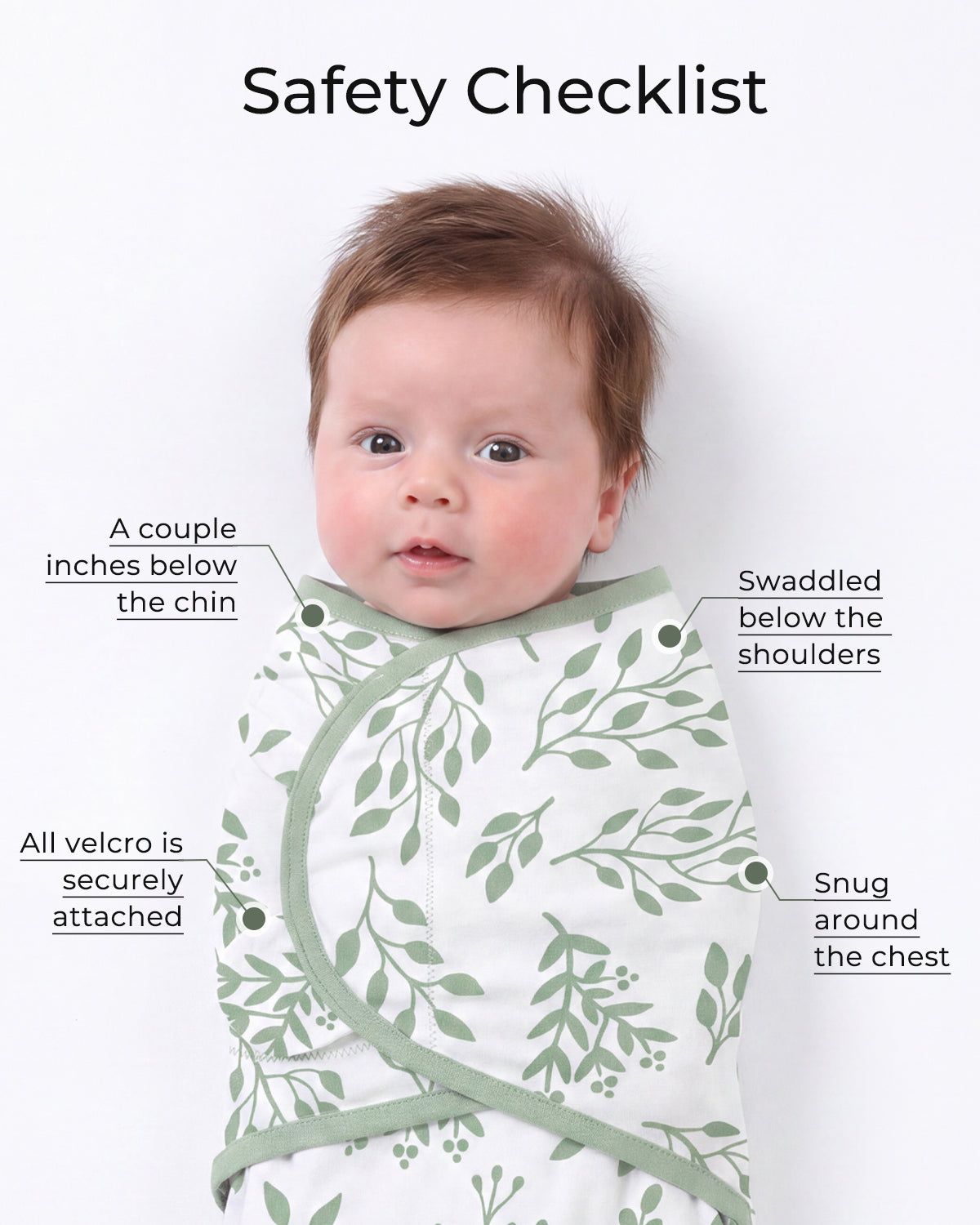 3 Pack Baby Swaddles for Newborns 100% Organic Cotton in Tog 0.5