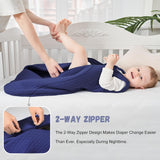 Yoofoss Baby Sleep Sack 0-6 Months TOG 2.5 Winter Baby Wearable Blanket, 100% Cotton Infant Sleeping Sack 2-Way Zipper Warm Quilted Sleepsack, Navy