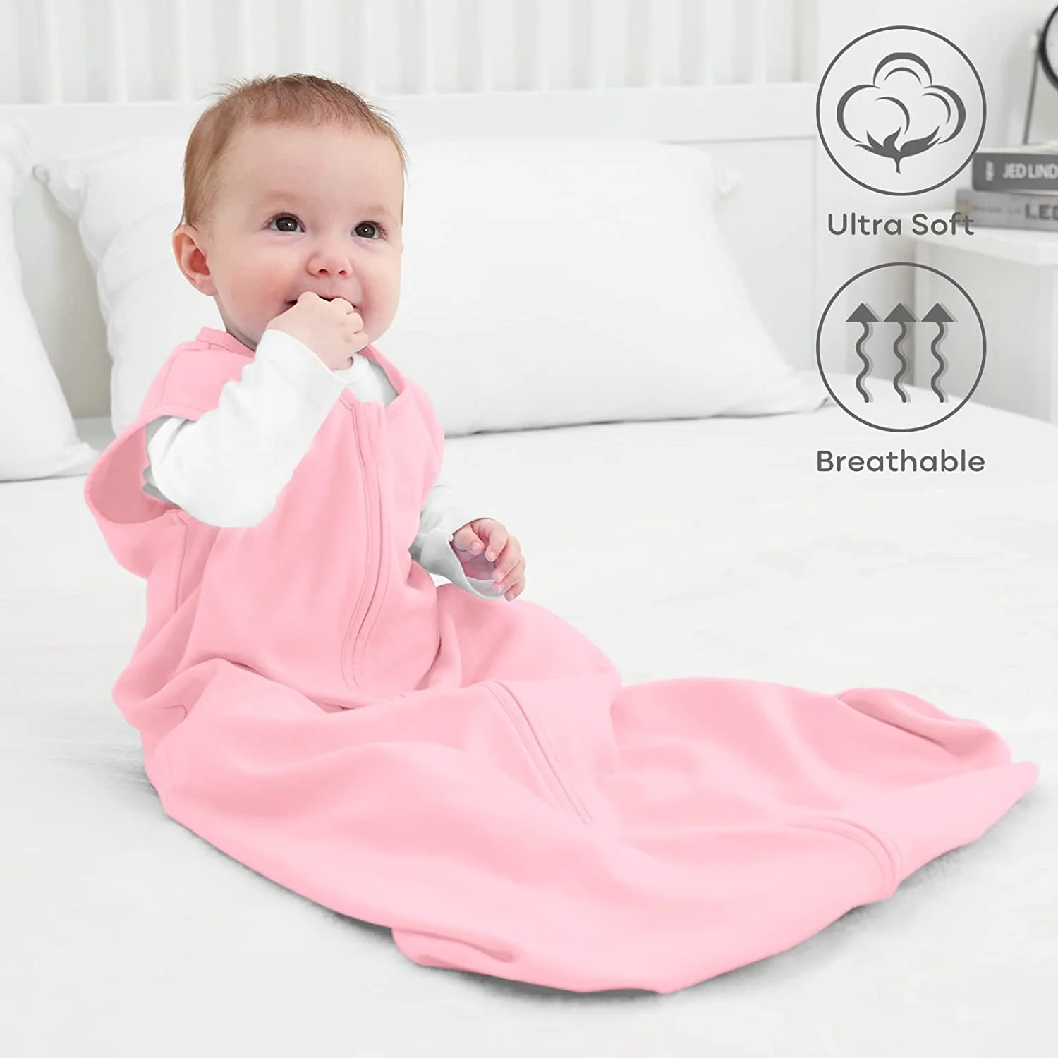 Sleep Sack Green Gray Pink, 3 Pack, 0-6 Months