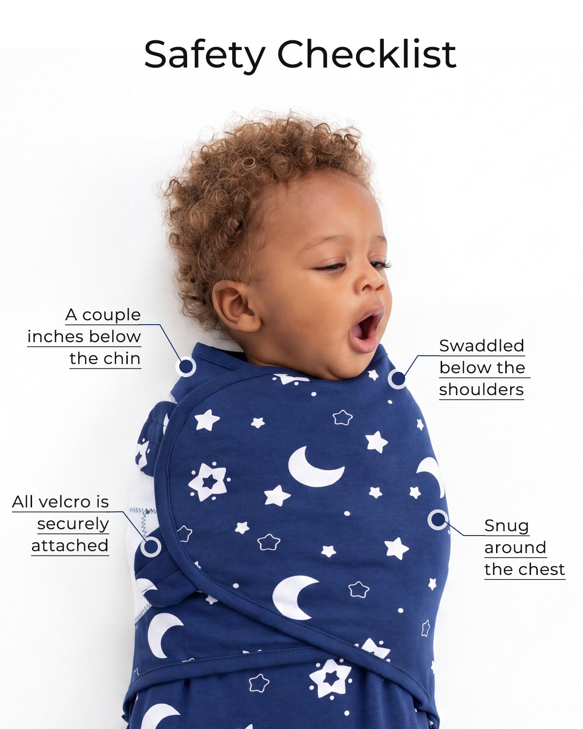 3 Pack Baby Swaddles for Newborns 100% Organic Cotton in Tog 0.5