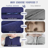 Yoofoss Baby Sleep Sack 0-6 Months TOG 2.5 Winter Baby Wearable Blanket, 100% Cotton Infant Sleeping Sack 2-Way Zipper Warm Quilted Sleepsack, Navy