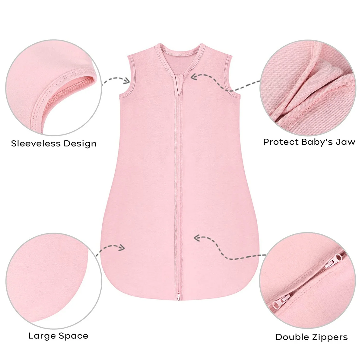 Sleep Sack Green Gray Pink, 3 Pack, 0-6 Months