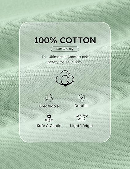 Baby Pajamas Green, 3 Pack, 0-3 Months