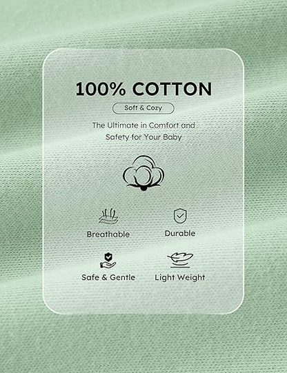 Baby Pajamas Green, 3 Pack, 0-3 Months