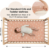 Yoofoss Baby Crib Sheets for Boys Girls, Fitted Crib Sheet 2 Pack for Standard Crib and Toddler Mattress, Super Soft Microfiber Baby Sheet 28x52x8in