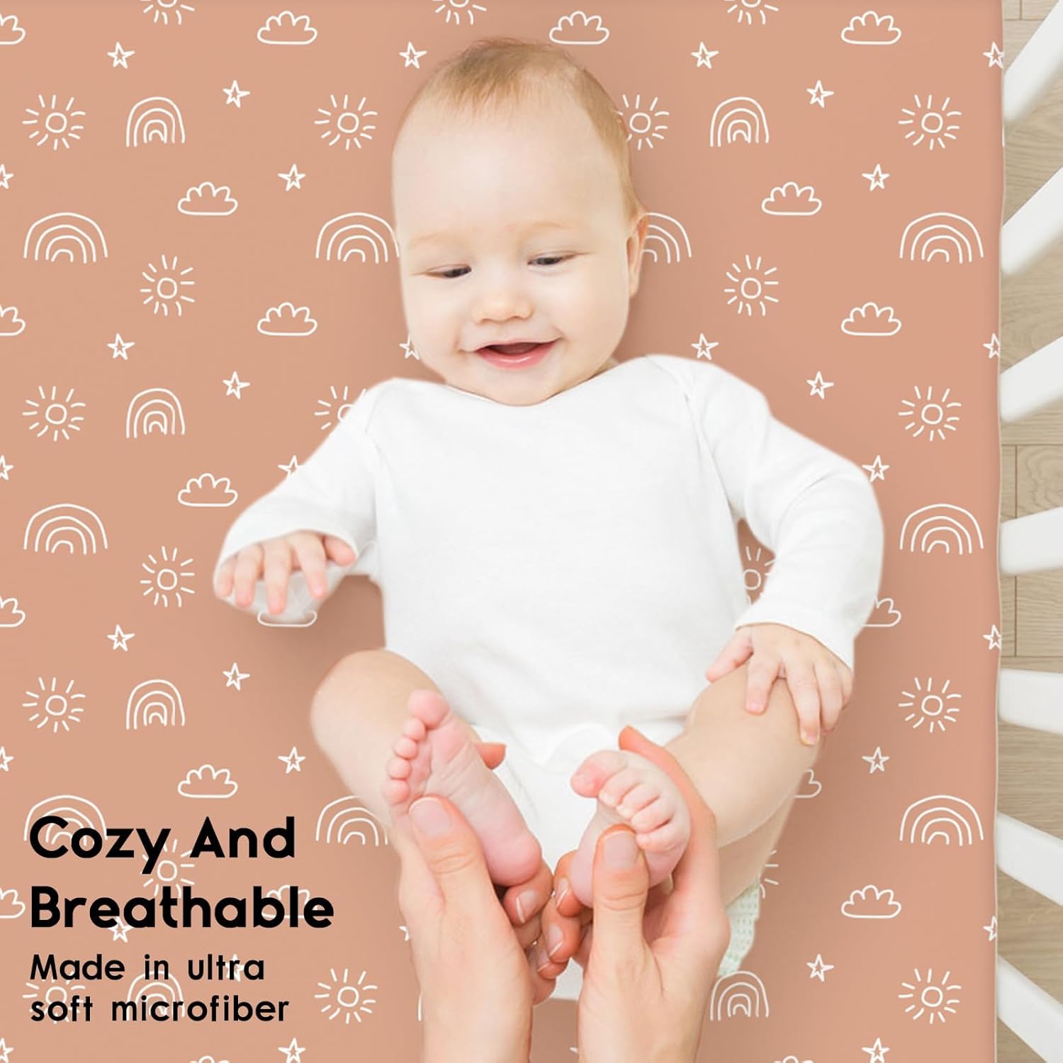 Crib Sheets Rainbow & Animal, 2 Pack