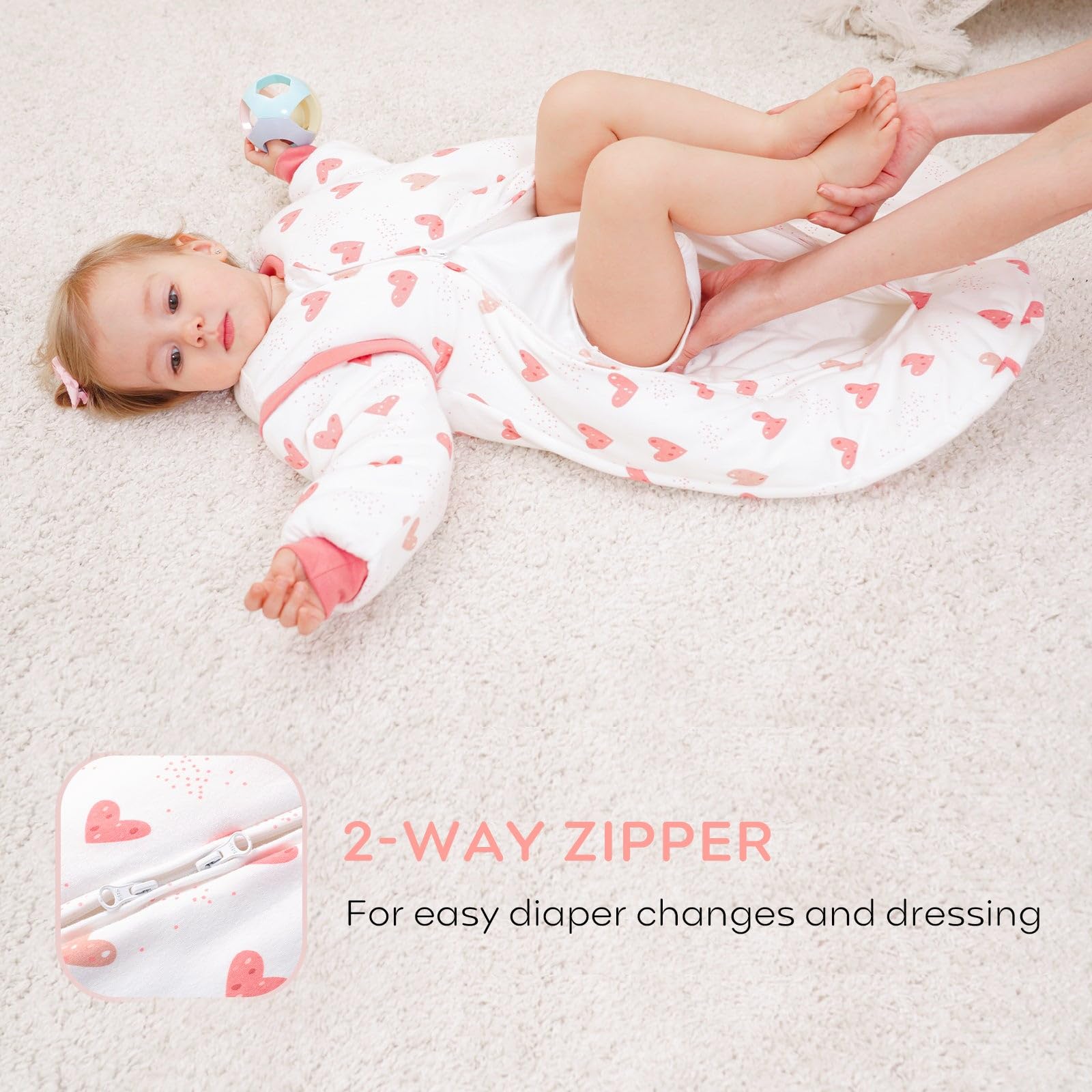 Yoofoss Baby Sleep Sack, Winter TOG 3.0 with 2-Way Zipper, 100% Cotton Fabric Winter Newborn Sleeping Sack